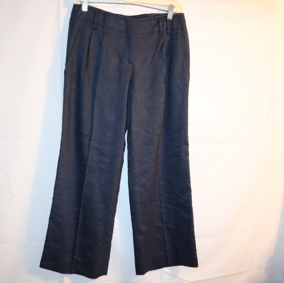 Theory Wool-blend straight-leg pants Navy Size 4 - Picture 2 of 12
